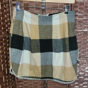 Woolrich Plaid Wool Blend Mini Skirt